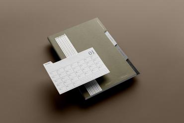 Booklet and Card Floating Branding Mockup Scene 05