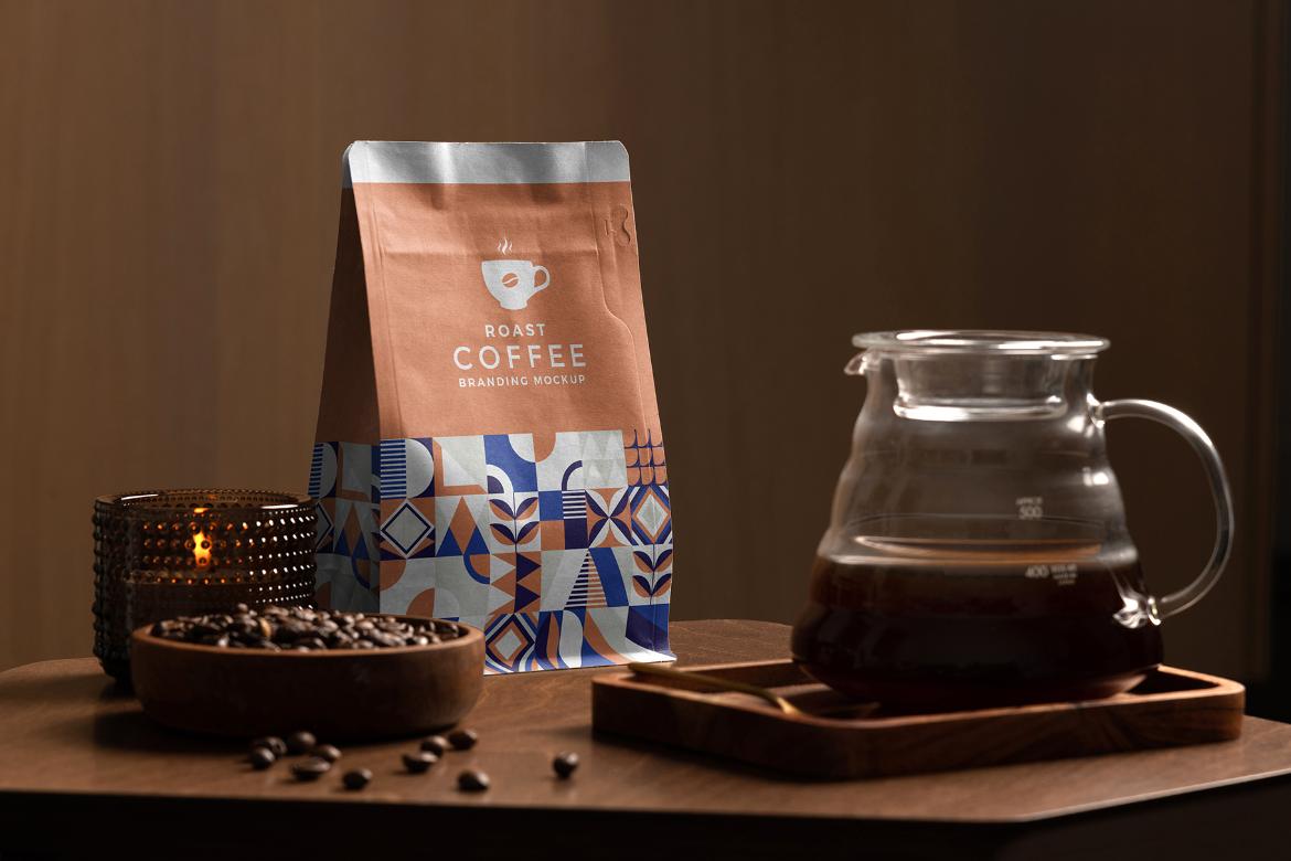 Roast Coffee Packaging Mockup Scene 07