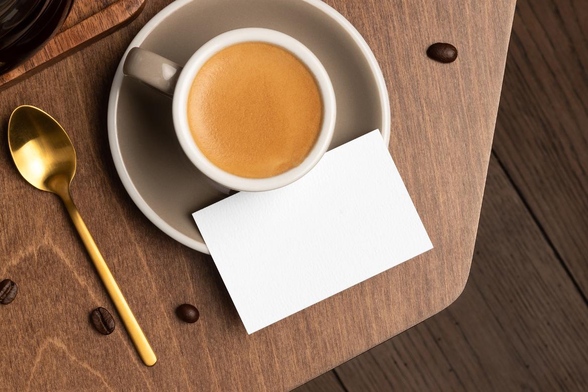 Business Card Coffee Branding Mockup Scene 12