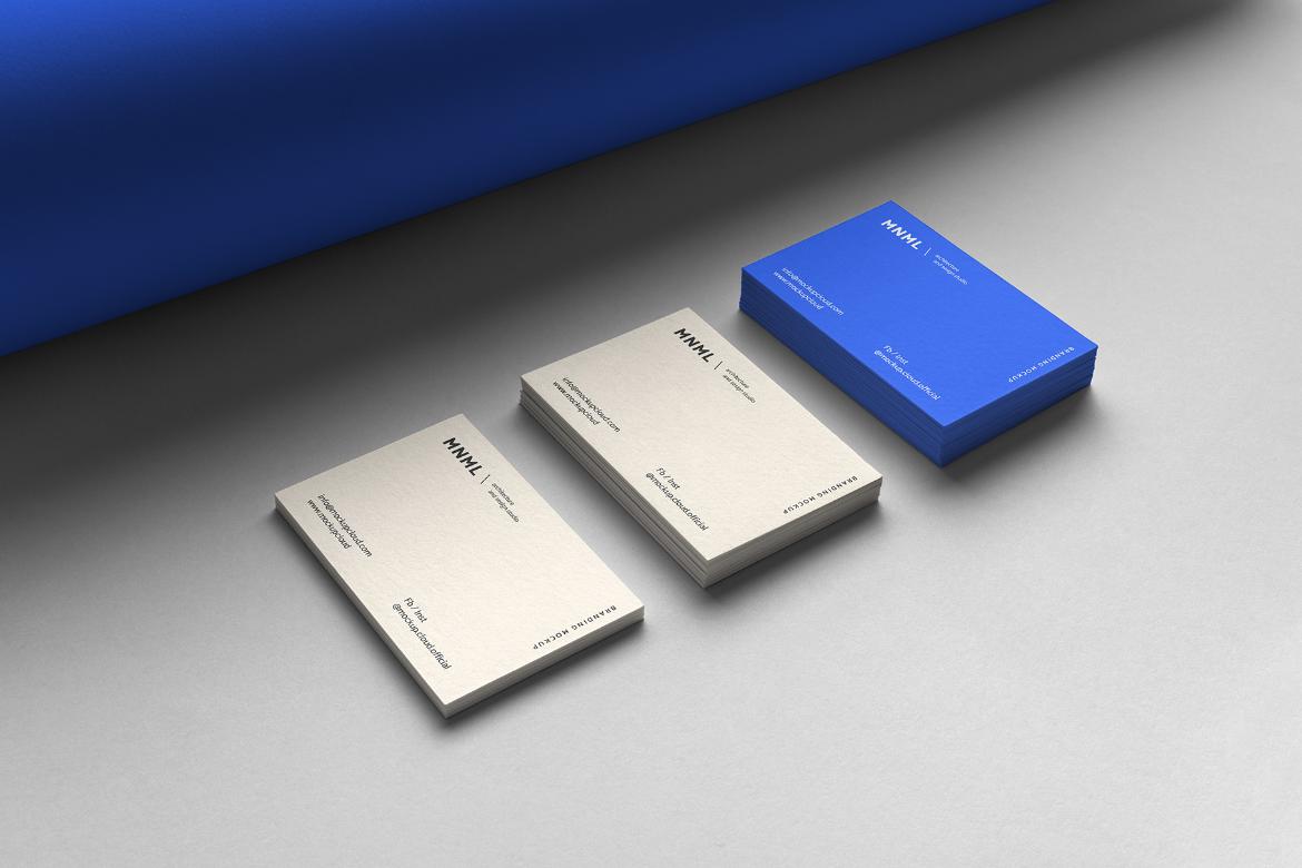 MNML Business Cards Branding Mockup Scene 15
