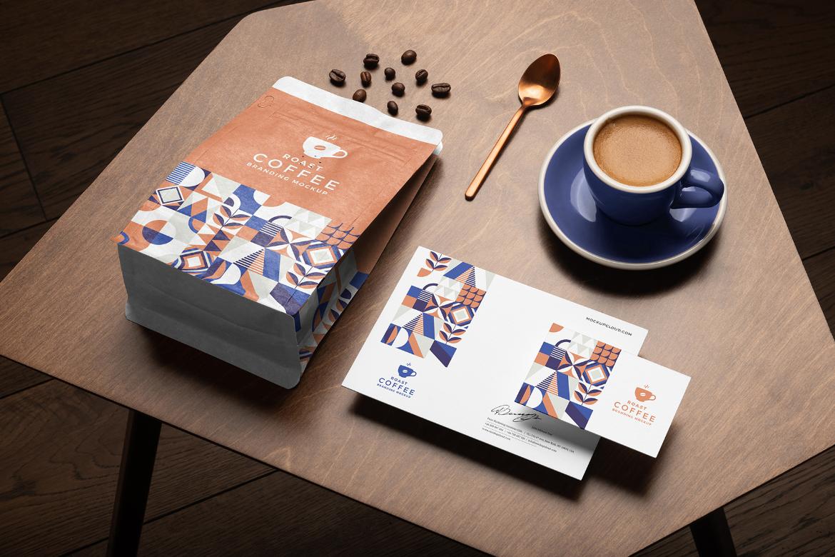Roast Coffee Packaging Branding Mockup Scene 16