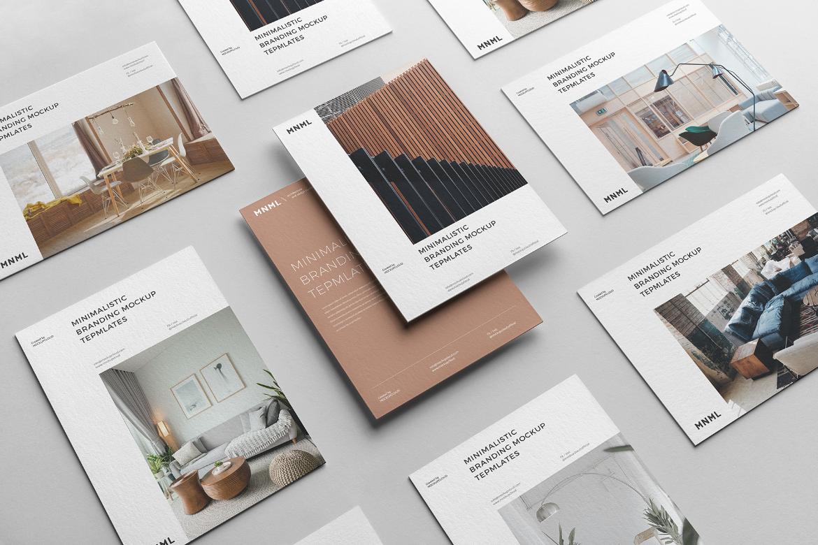 MNML Flyers Letterheads Branding Mockup Scene 18