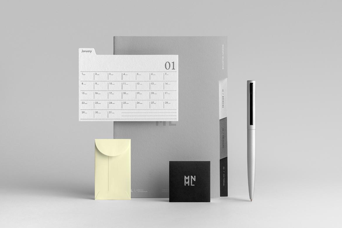 MNML Branding Stationery Mockup Scene 19
