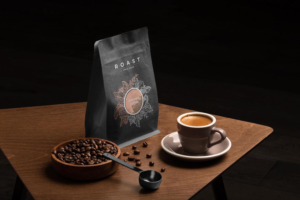Roast Coffee Packaging Mockup Scene 19