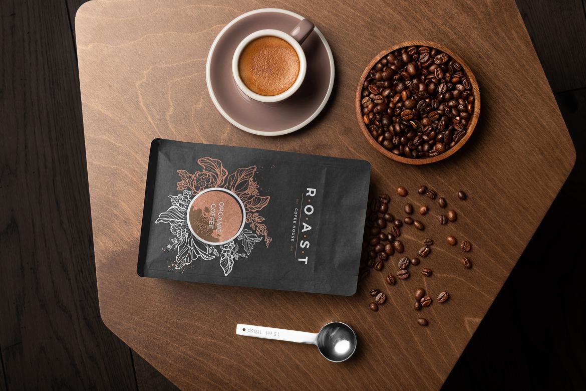 Roast Coffee Packaging Mockup Scene 20
