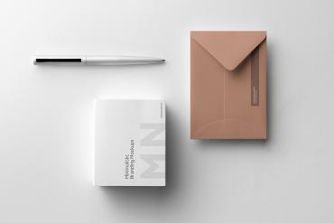 MNML Envelope and Box Branding Mockup Scene 22