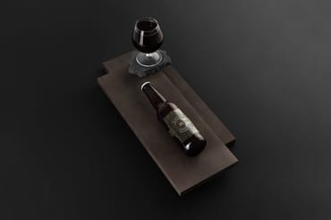 Craft Beer Bottle With Glass Mockup Scene 21