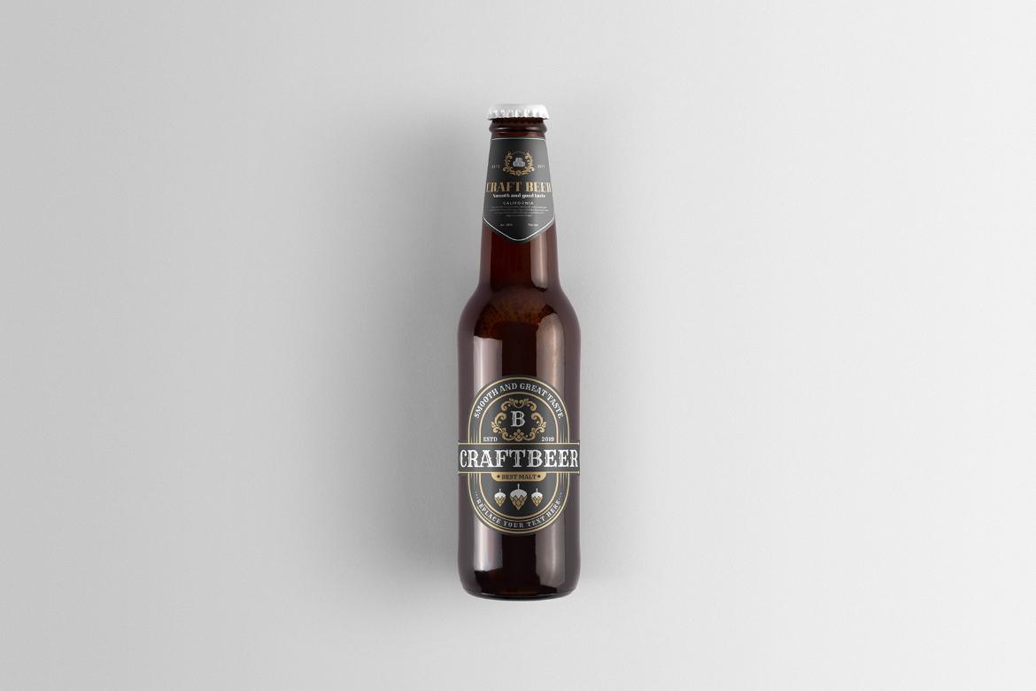 Craft Beer Glass Bottle Mockup Scene 30