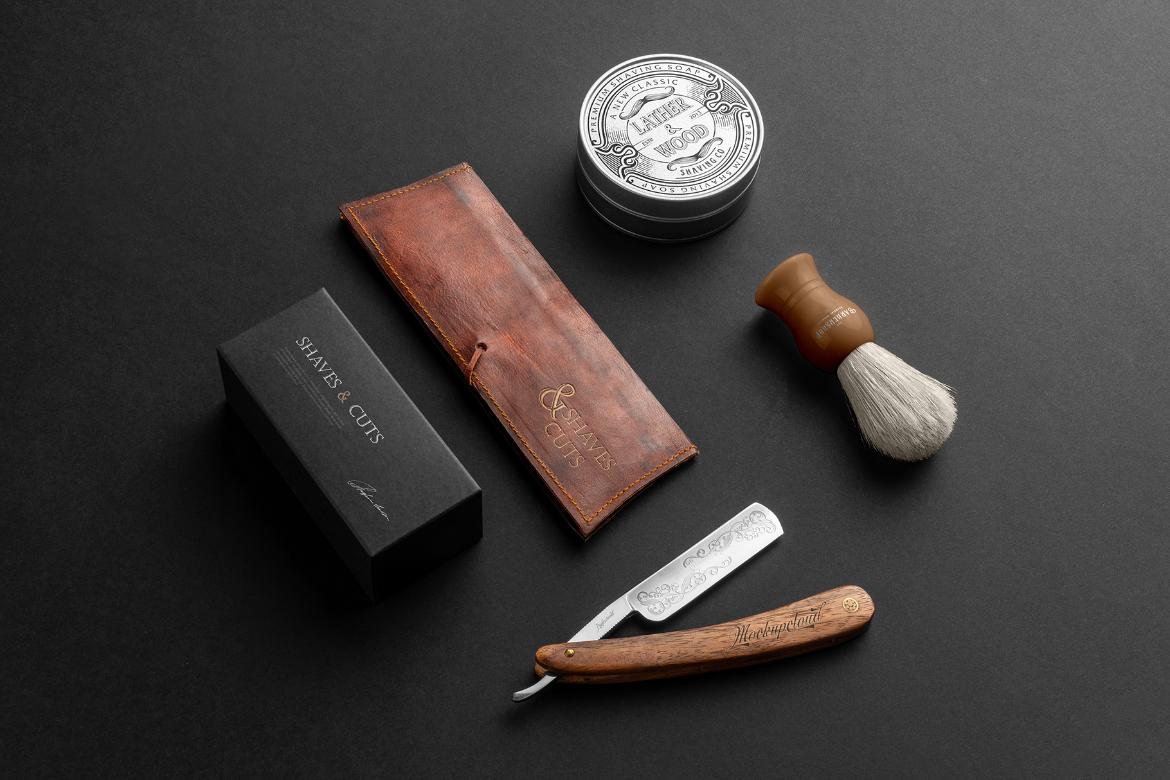 Barbershop Branding and Packaging Mockup Scene 08