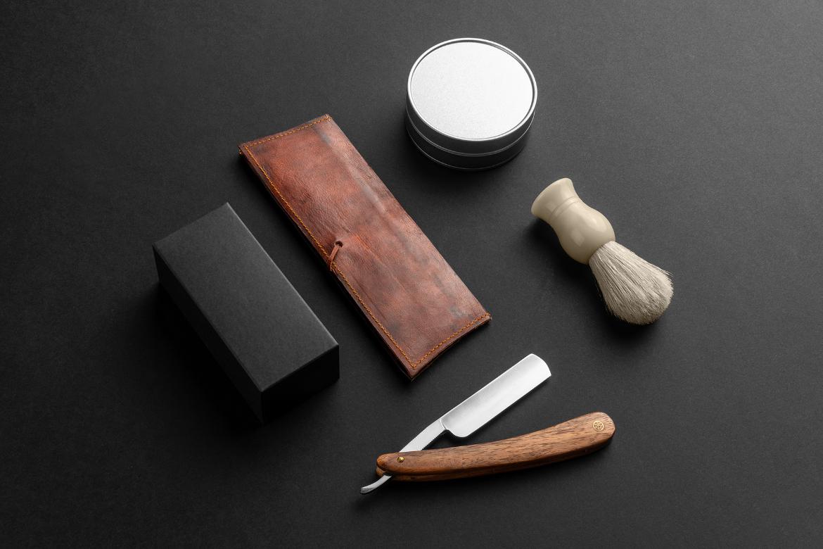 Barbershop Branding and Packaging Mockup Scene 08