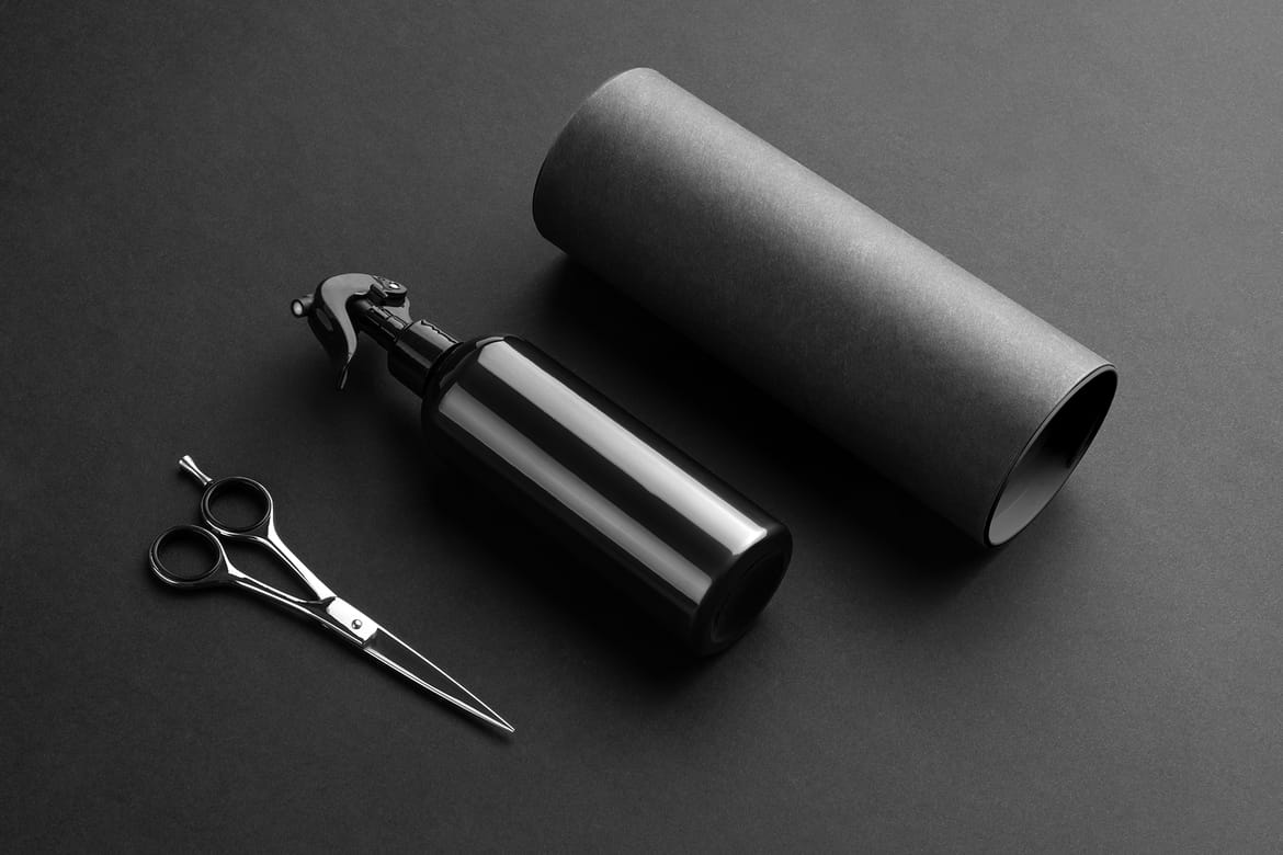 Barbershop Spray Bottle Packaging Mockup Scene 10