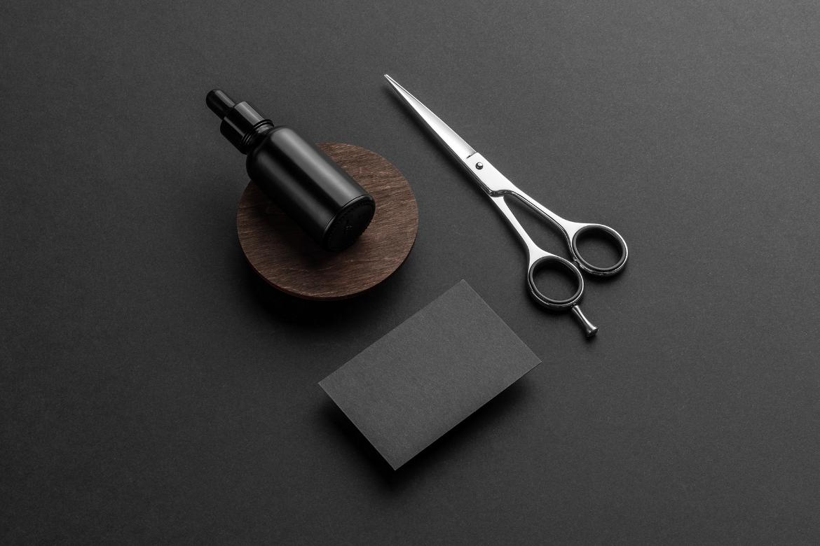 Barbershop Branding and Packaging Mockup Scene 14
