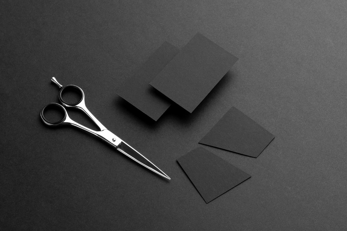 Barbershop Business Cards Branding Mockup Scene 16