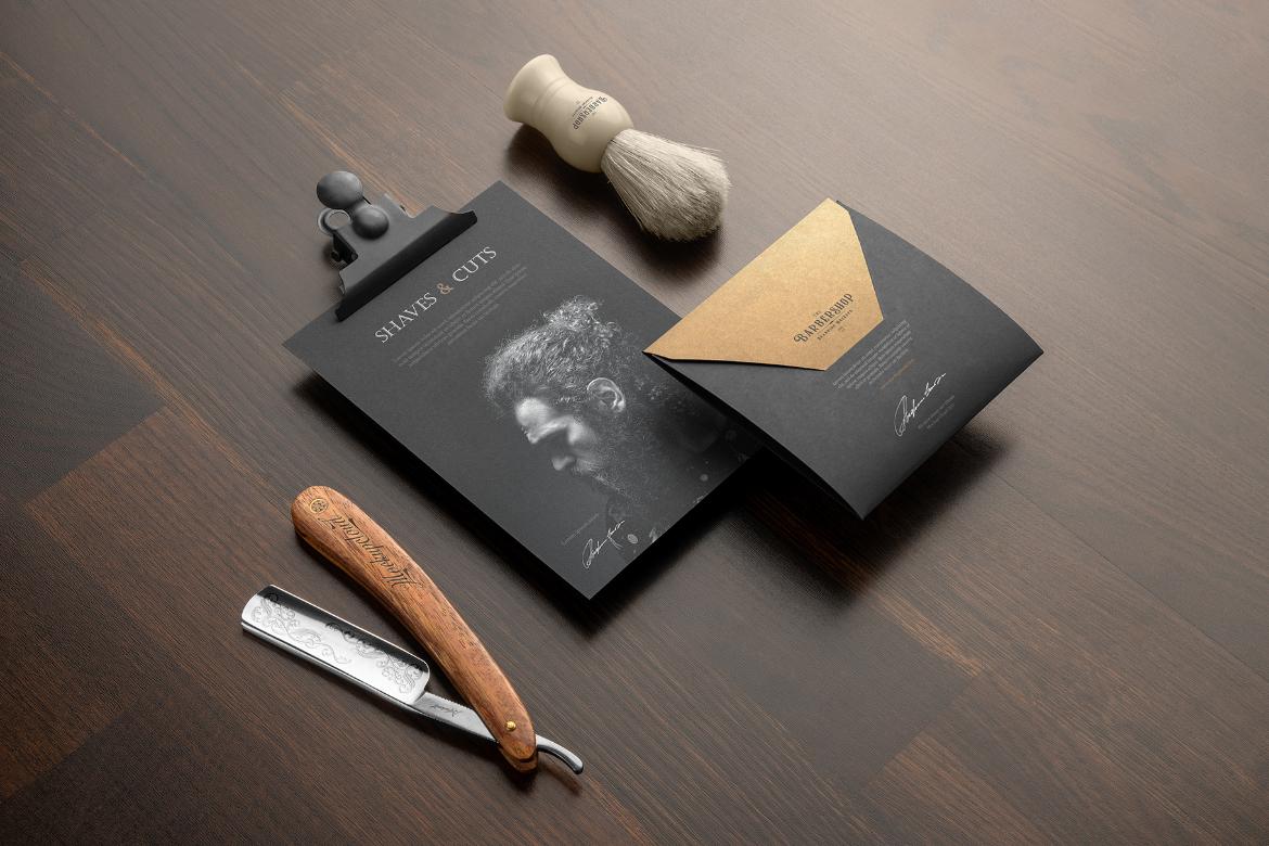 Barbershop Branding Mockup Scene 19