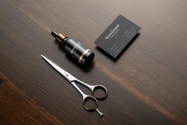 Barbershop Branding and Packaging Mockup Scene 22