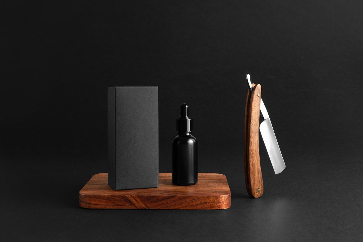Barbershop Dropper Bottle Packaging Mockup Scene 25