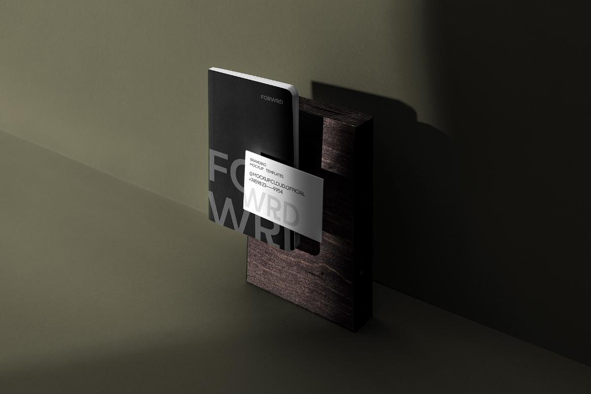 Forwrd Notebook and Business Cards Mockup Scene 14