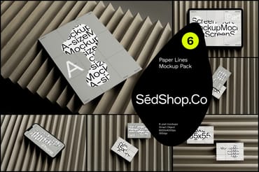Paper Lines Mockup Pack