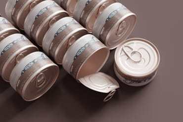 Easy Open Small Aluminum Food Can Mockup