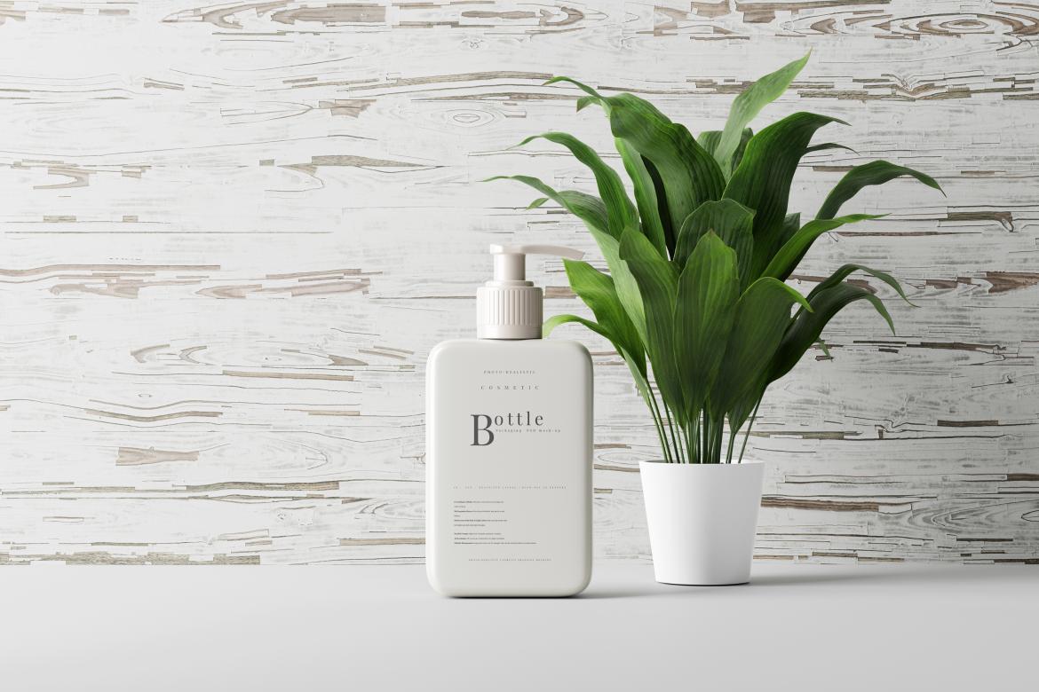 Square Pump Bottle Mockup