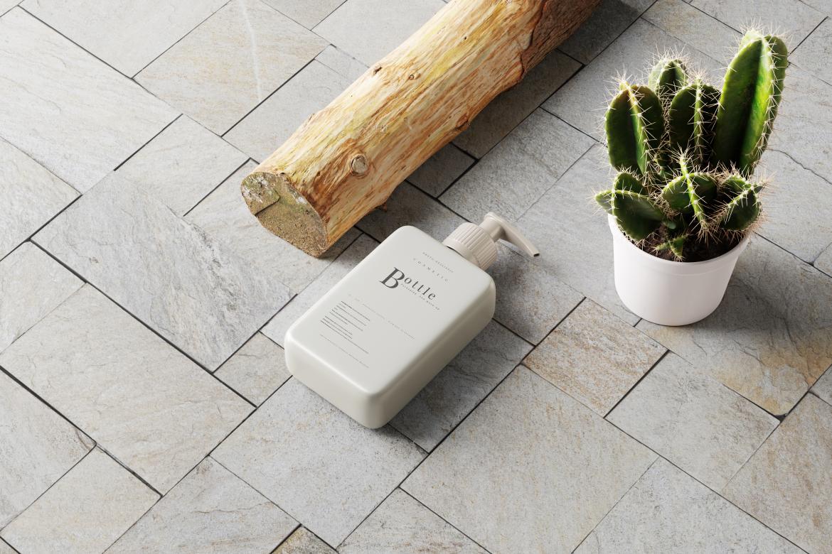Square Pump Bottle Mockup