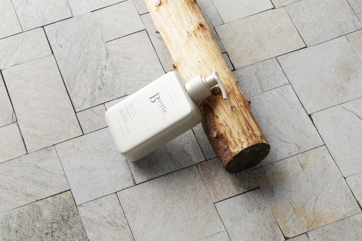 Square Pump Bottle Mockup