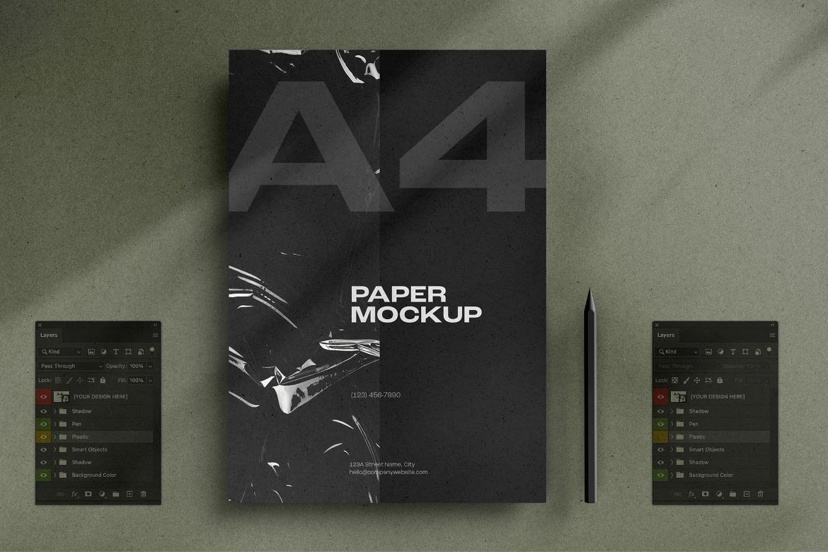 A4 Paper / Stationery Mockups 02