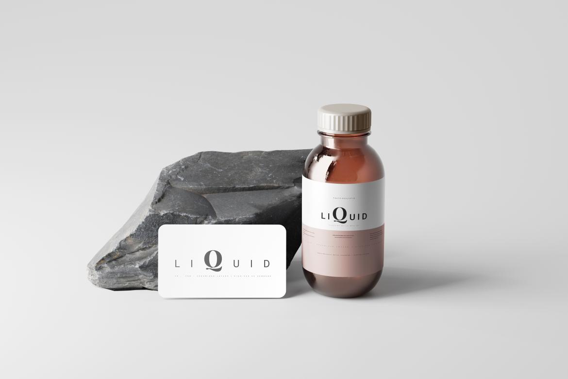 Amber Glass Medicine Bottle Mockup