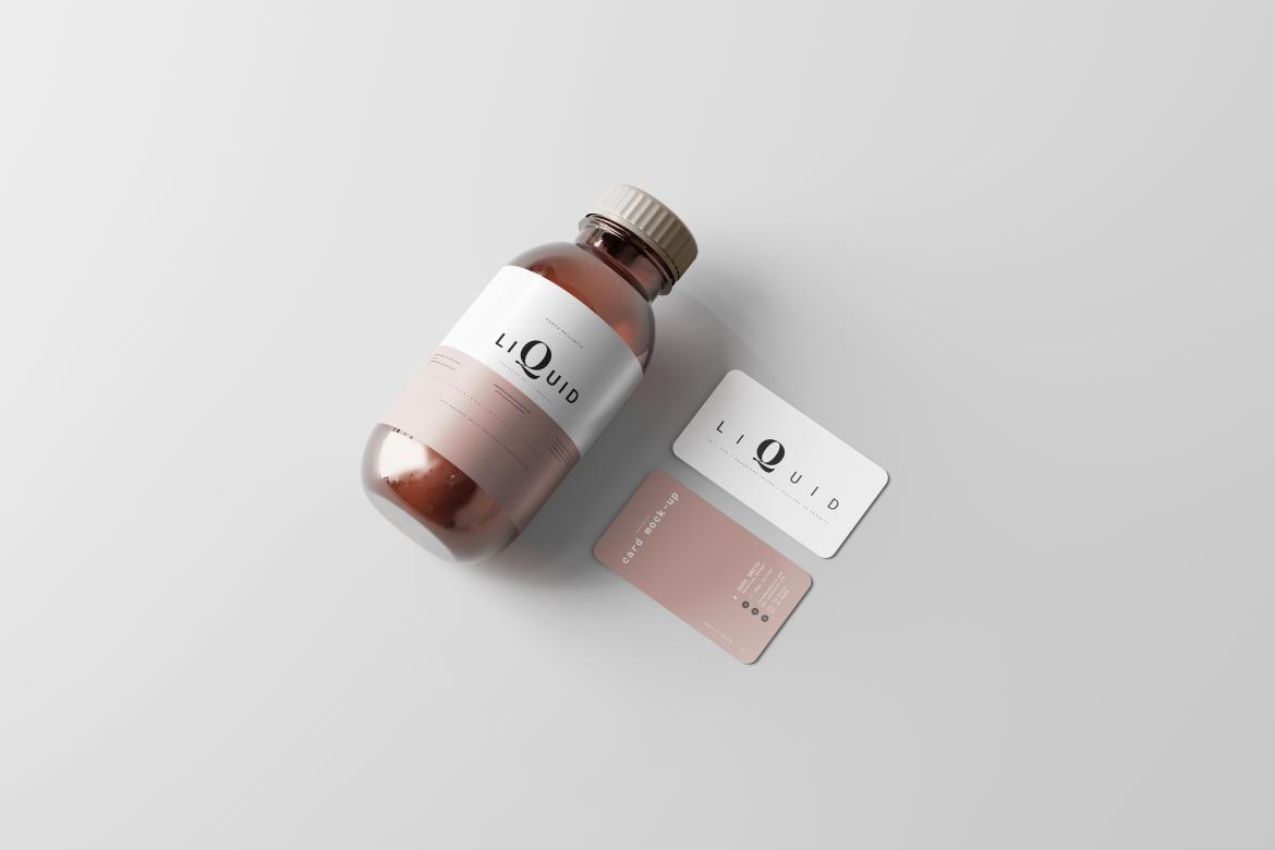 Amber Glass Medicine Bottle Mockup