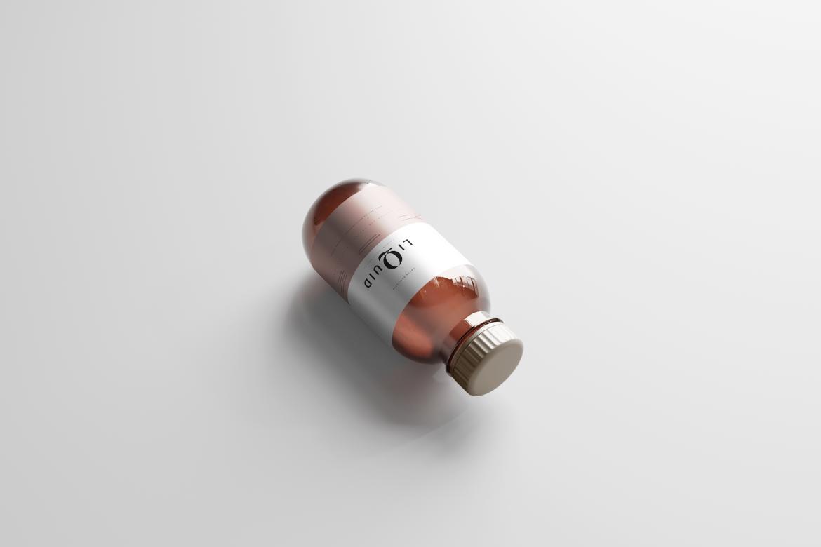 Amber Glass Medicine Bottle Mockup