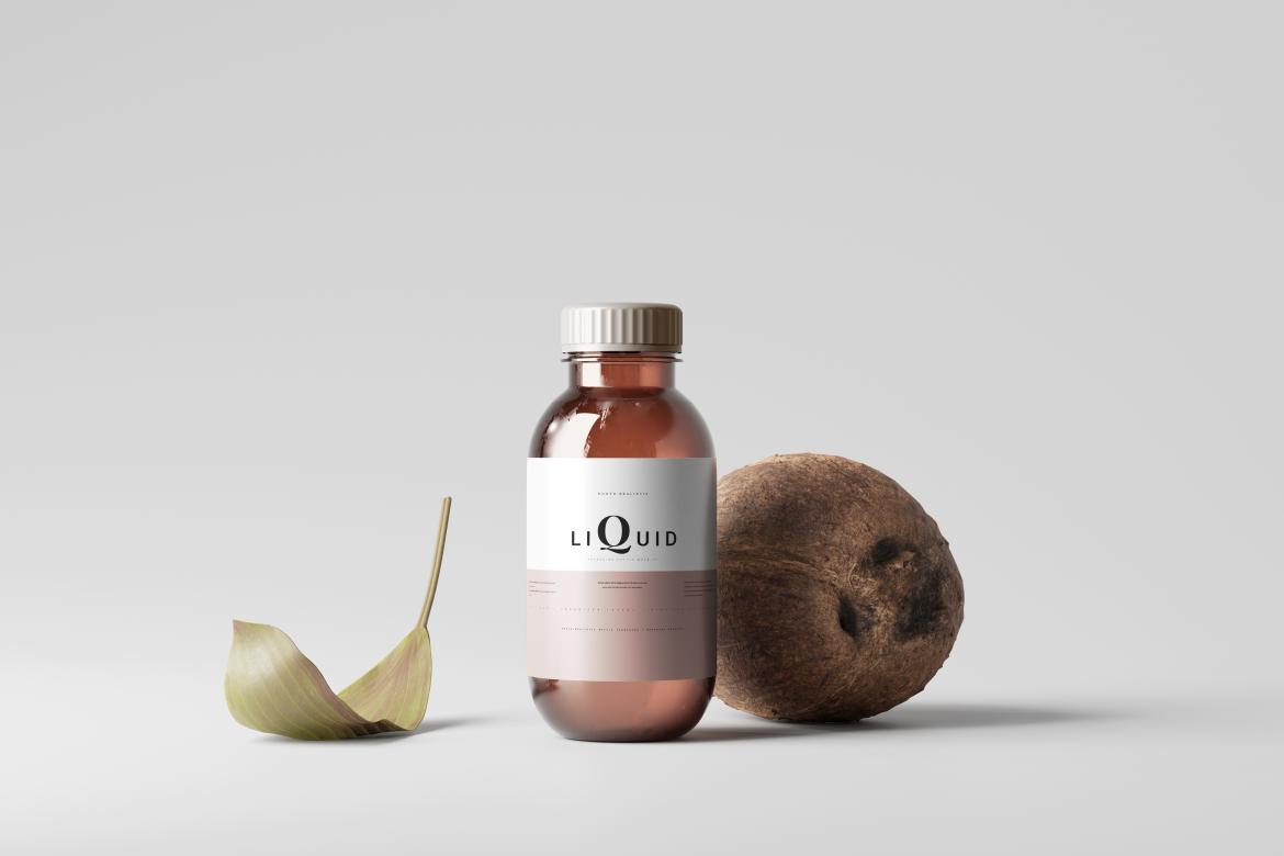 Amber Glass Medicine Bottle Mockup