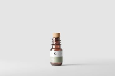 Amber Glass Bottle With Cork Mockup