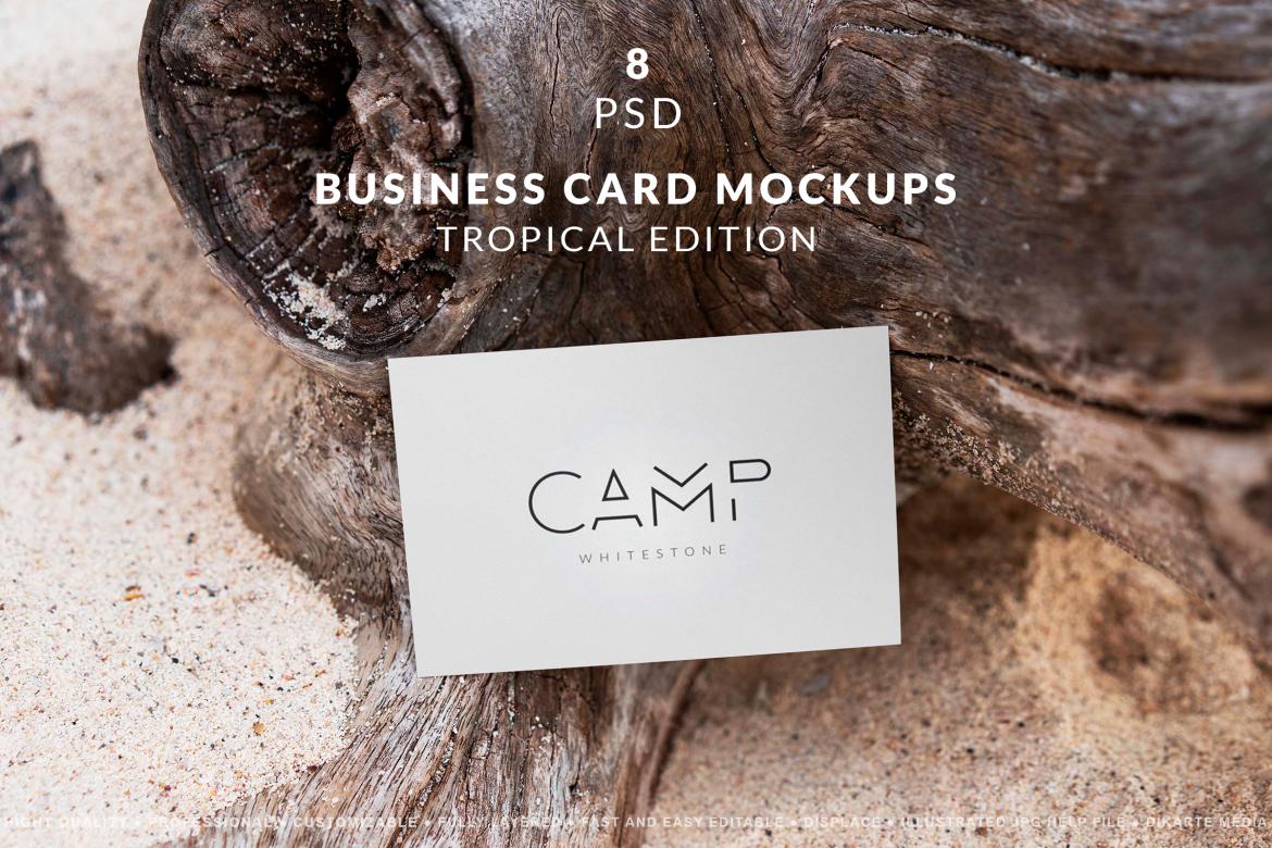 Business Card Mockup Tropical