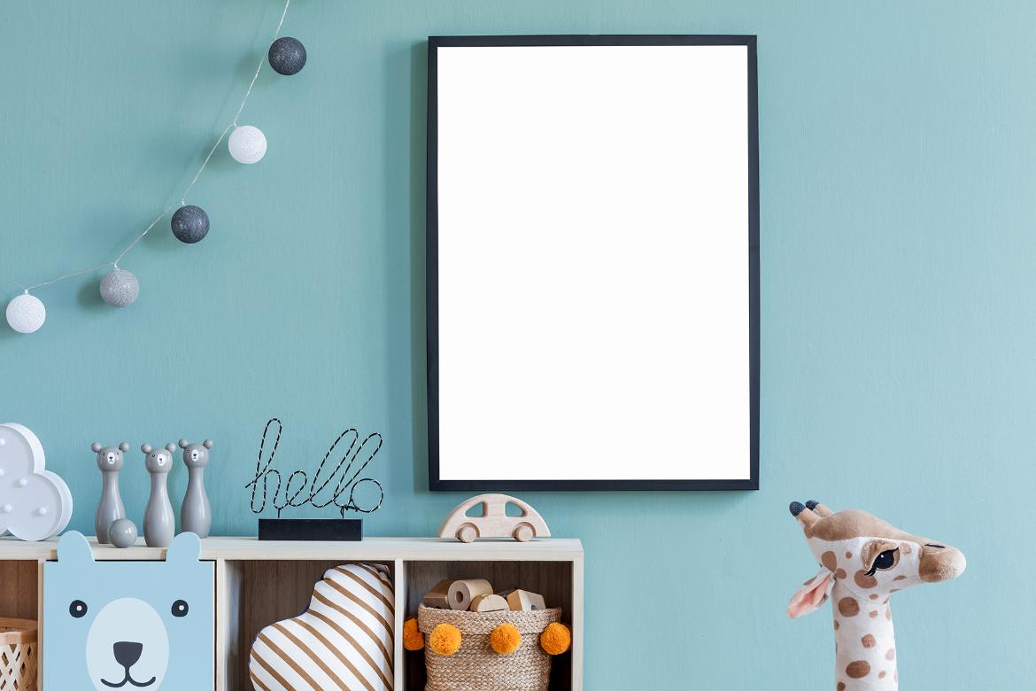 Artwork Frame Kids Room Mockup Scene 01