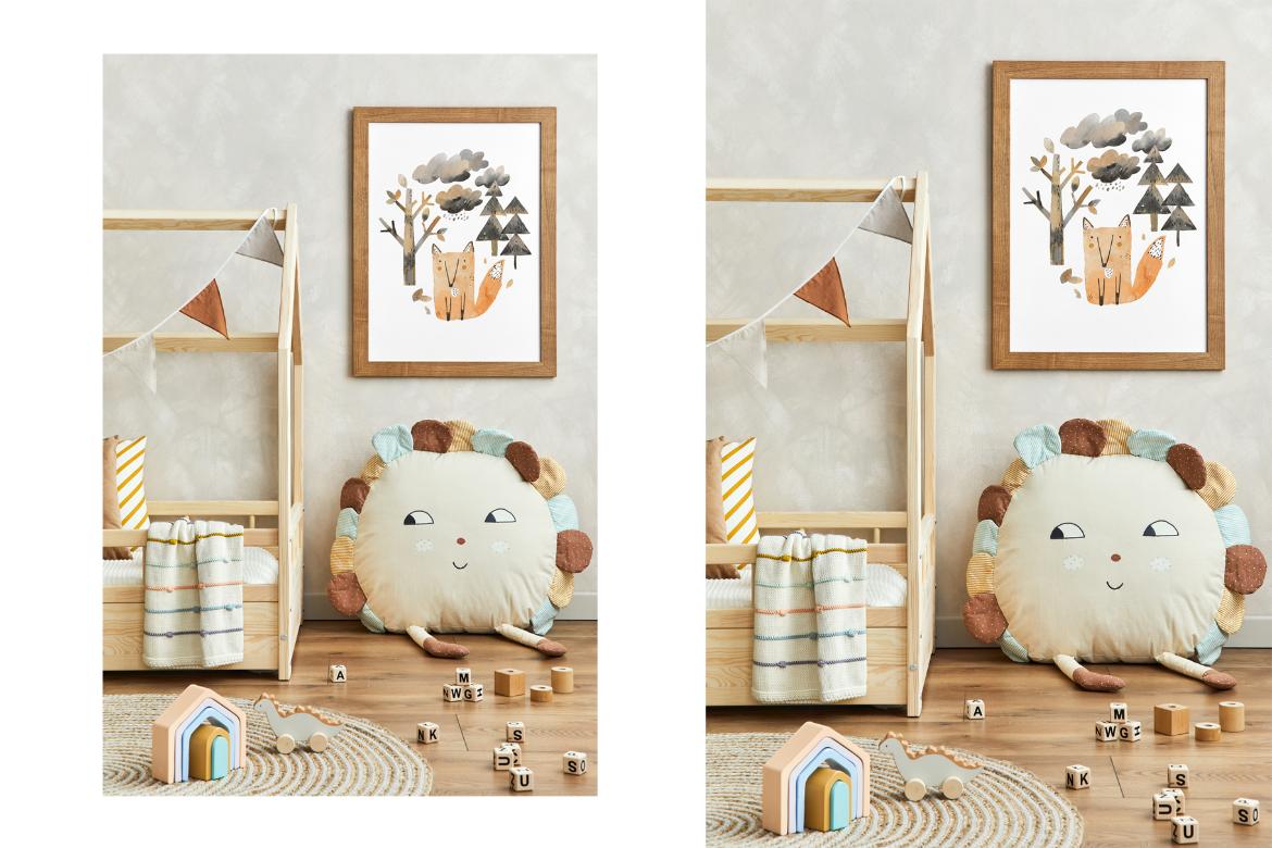 Artwork Frame Kids Room Mockup Scene 05