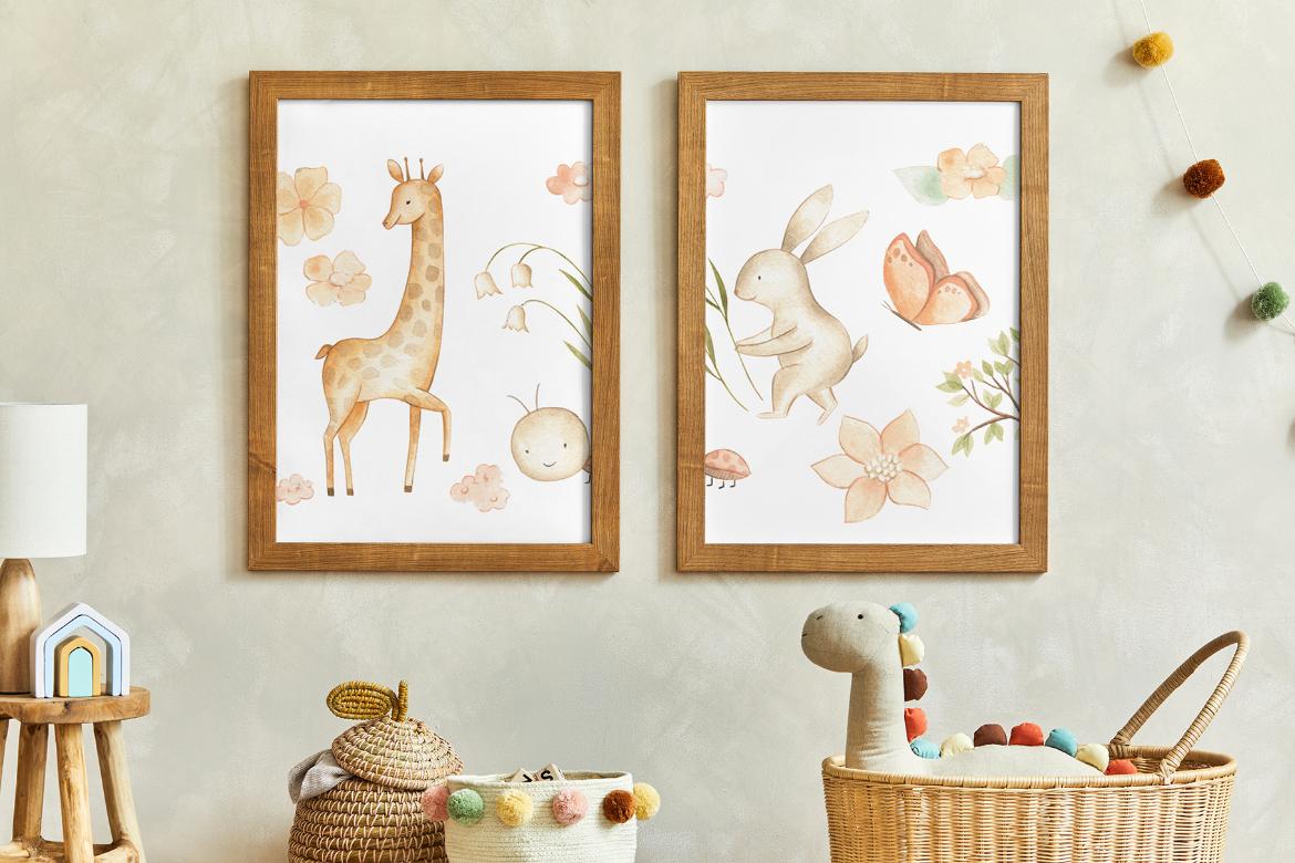 Artwork Frame Kids Room Mockup Scene 07