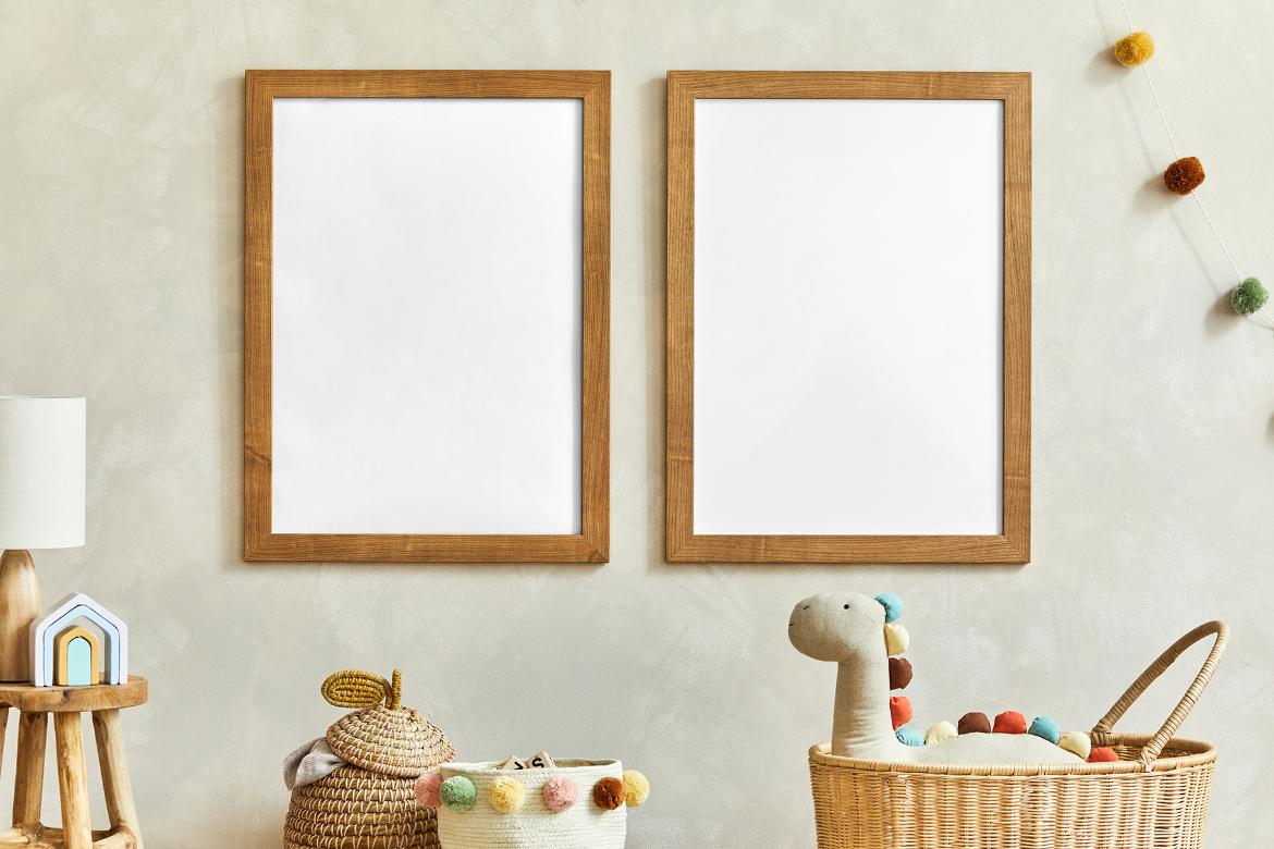 Artwork Frame Kids Room Mockup Scene 07