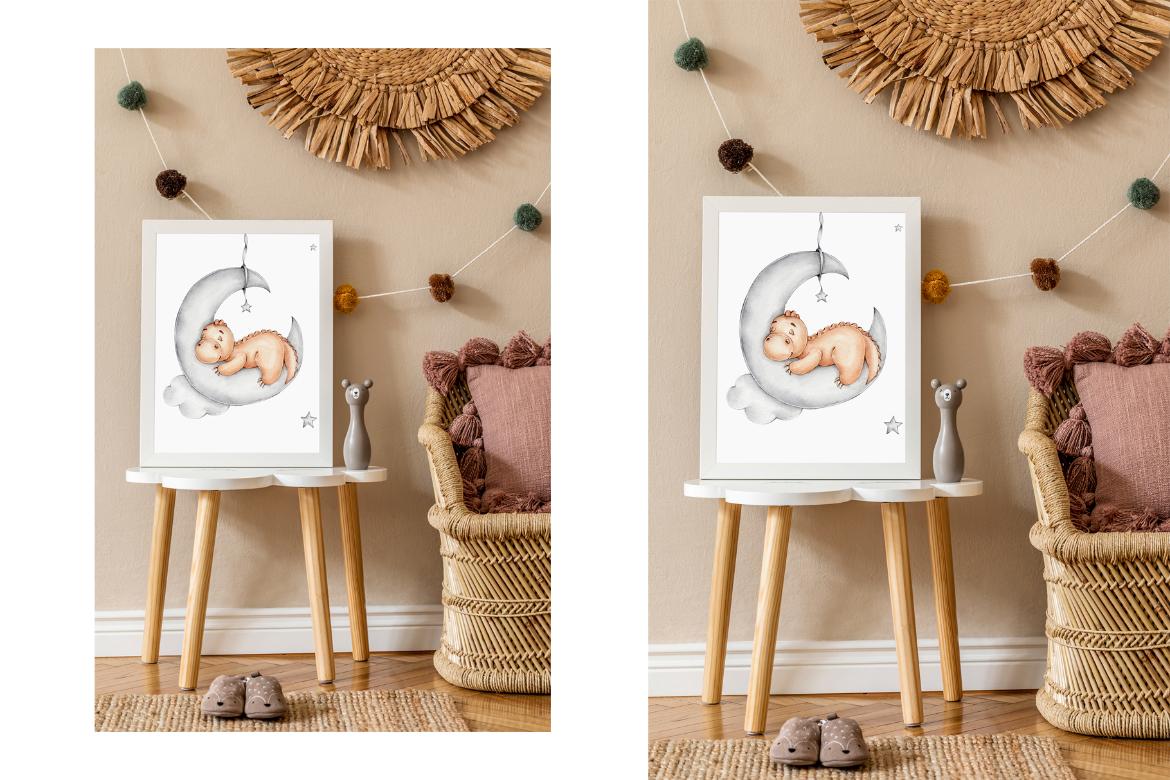 Artwork Frame Kids Room Mockup Scene 09