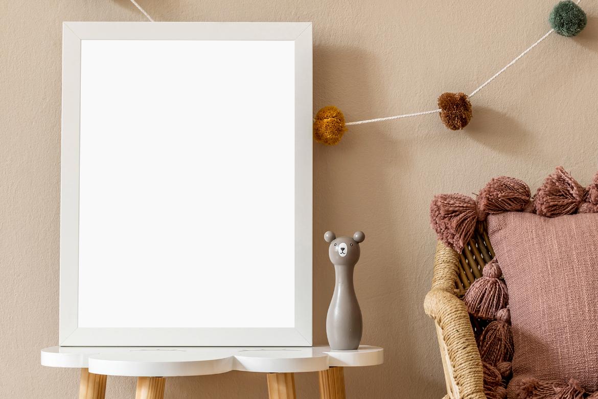 Artwork Frame Kids Room Mockup Scene 09