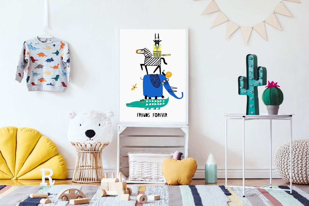 Artwork Frame Kids Room Mockup Scene 10