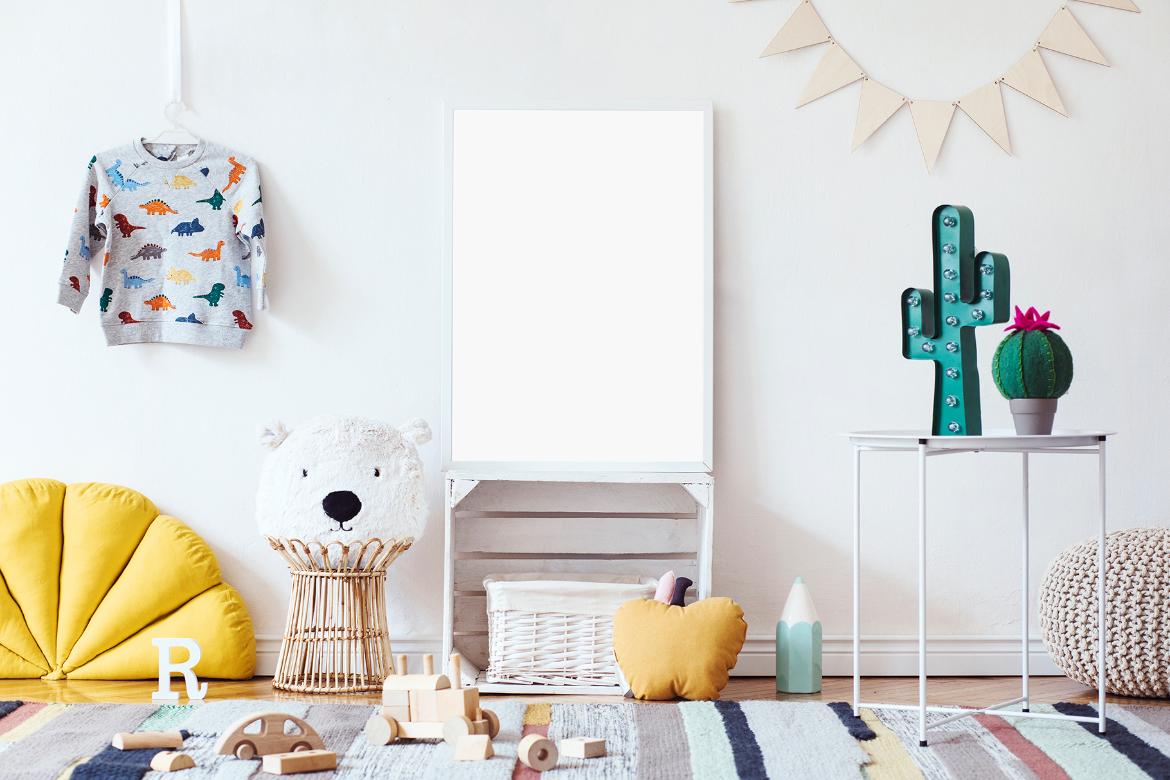 Artwork Frame Kids Room Mockup Scene 10
