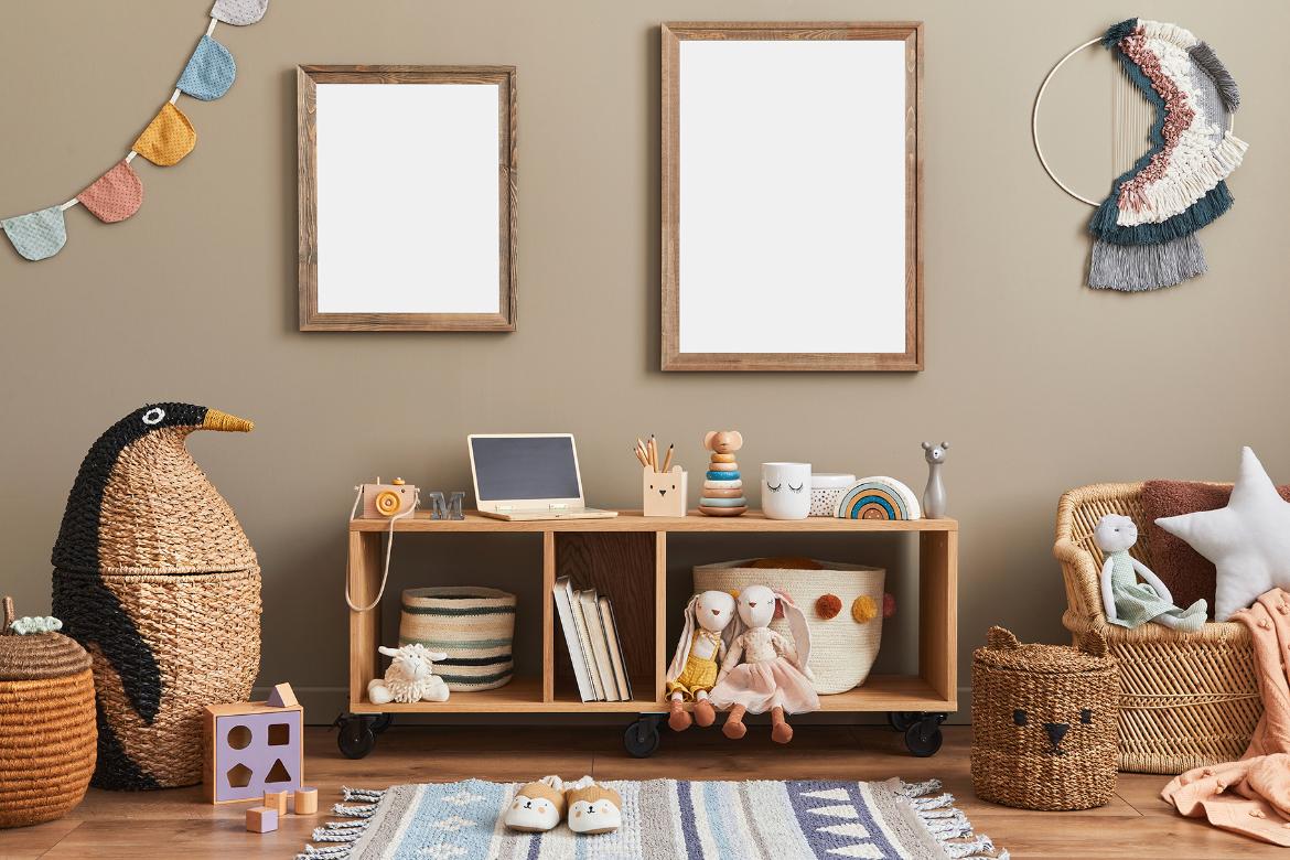 Artwork Frame Kids Room Mockup Scene 14
