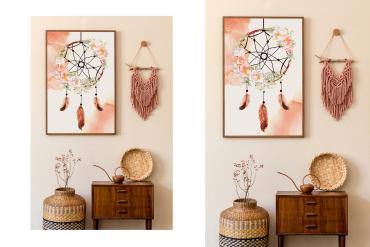 Artwork Frame Boho Style Mockup Scene 09