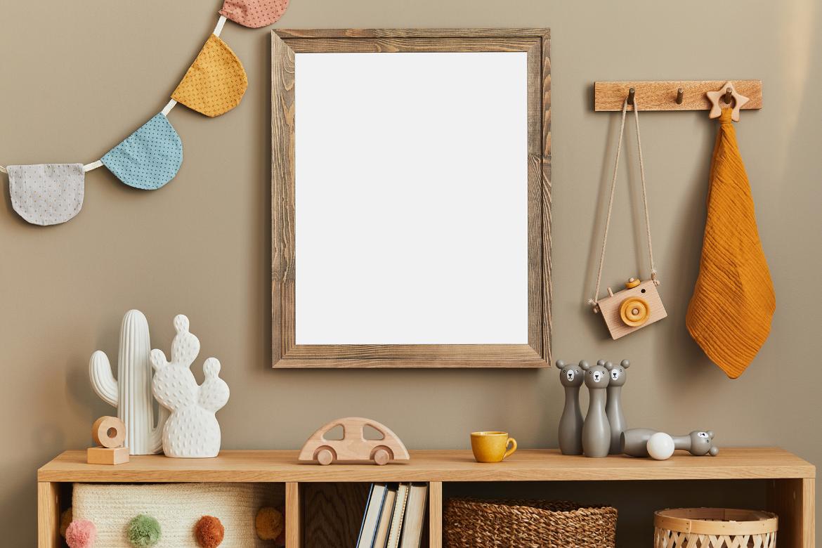 Artwork Frame Kids Room Mockup Scene 15