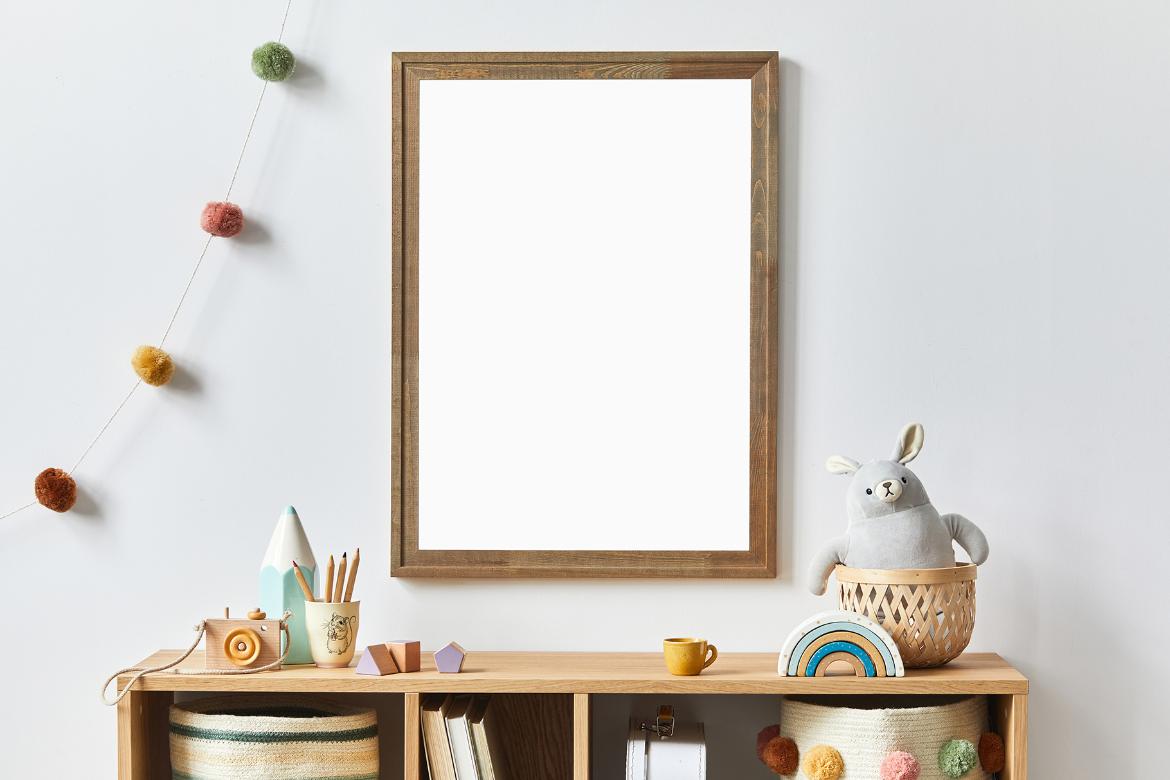 Artwork Frame Kids Room Mockup Scene 16