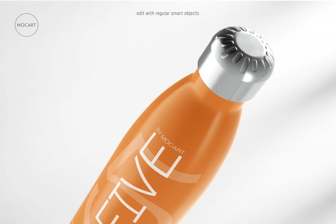 Stainless Steel Water Bottle Mockup 