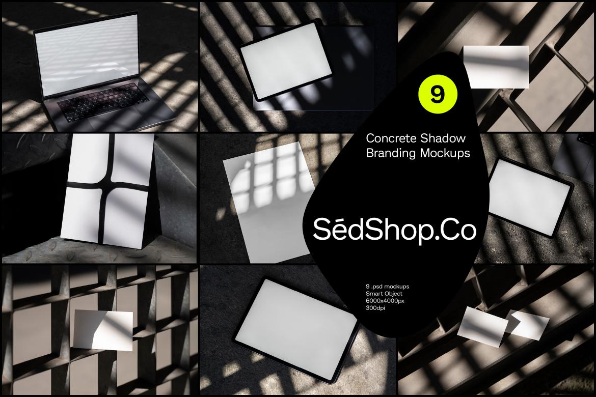 Concrete Shadow Branding Mockups