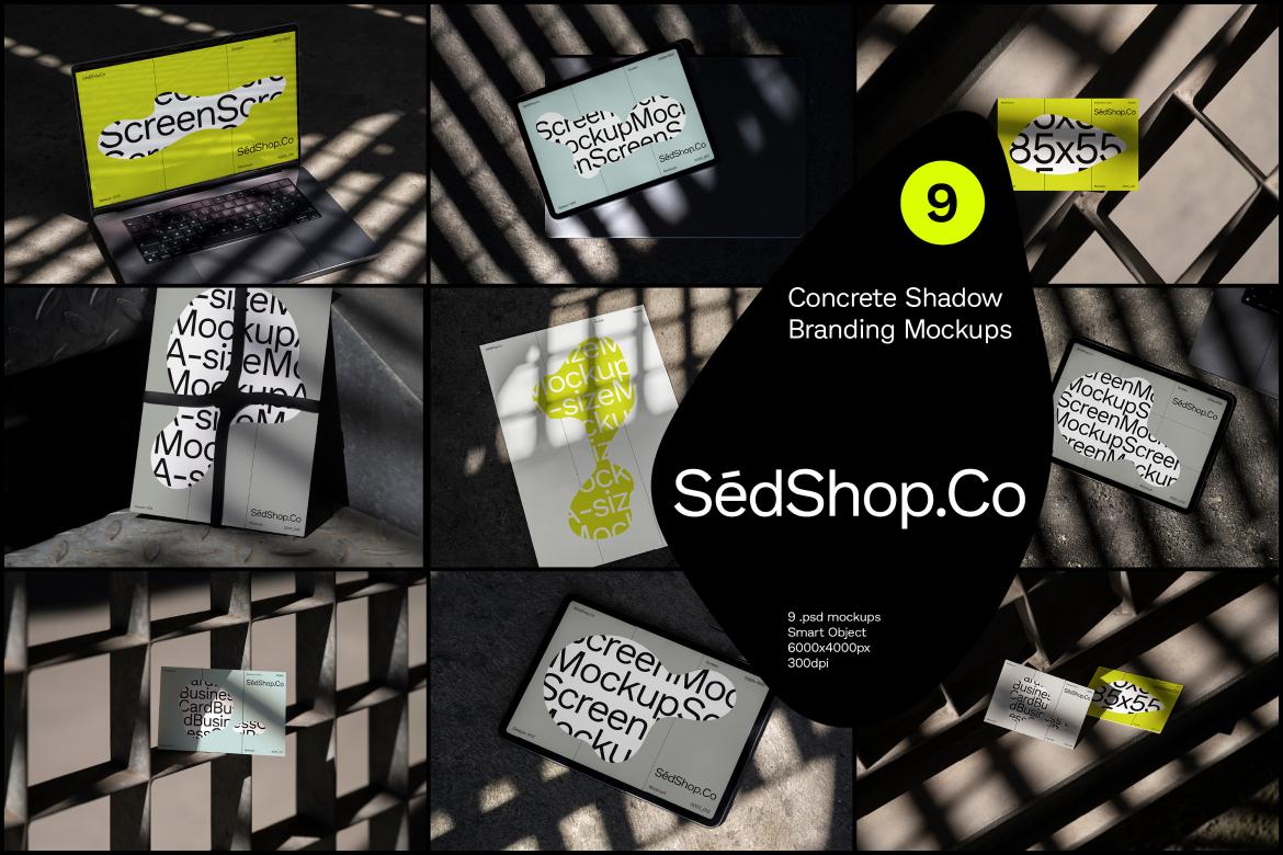 Concrete Shadow Branding Mockups