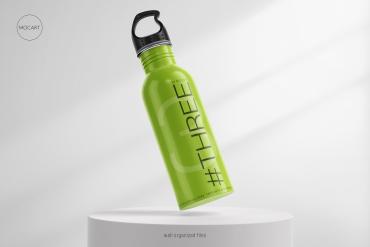 Stainless Steel Water Bottle Mockup 