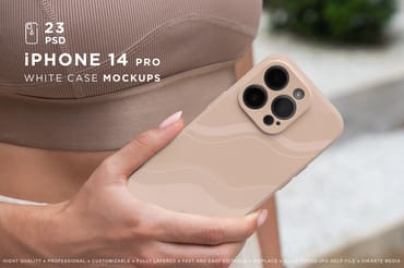 iPhone 14 Pro White Case Mockup's